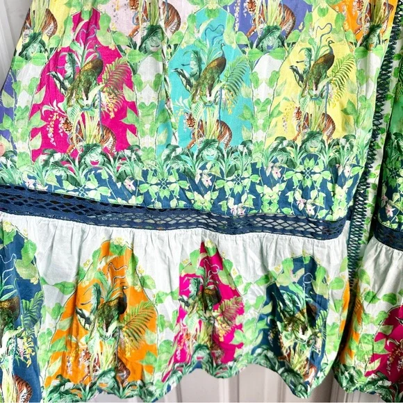 Anthropologie Long-Sleeve Printed Maxi Shirt Dress Jungle Print - Picture 12 of 14